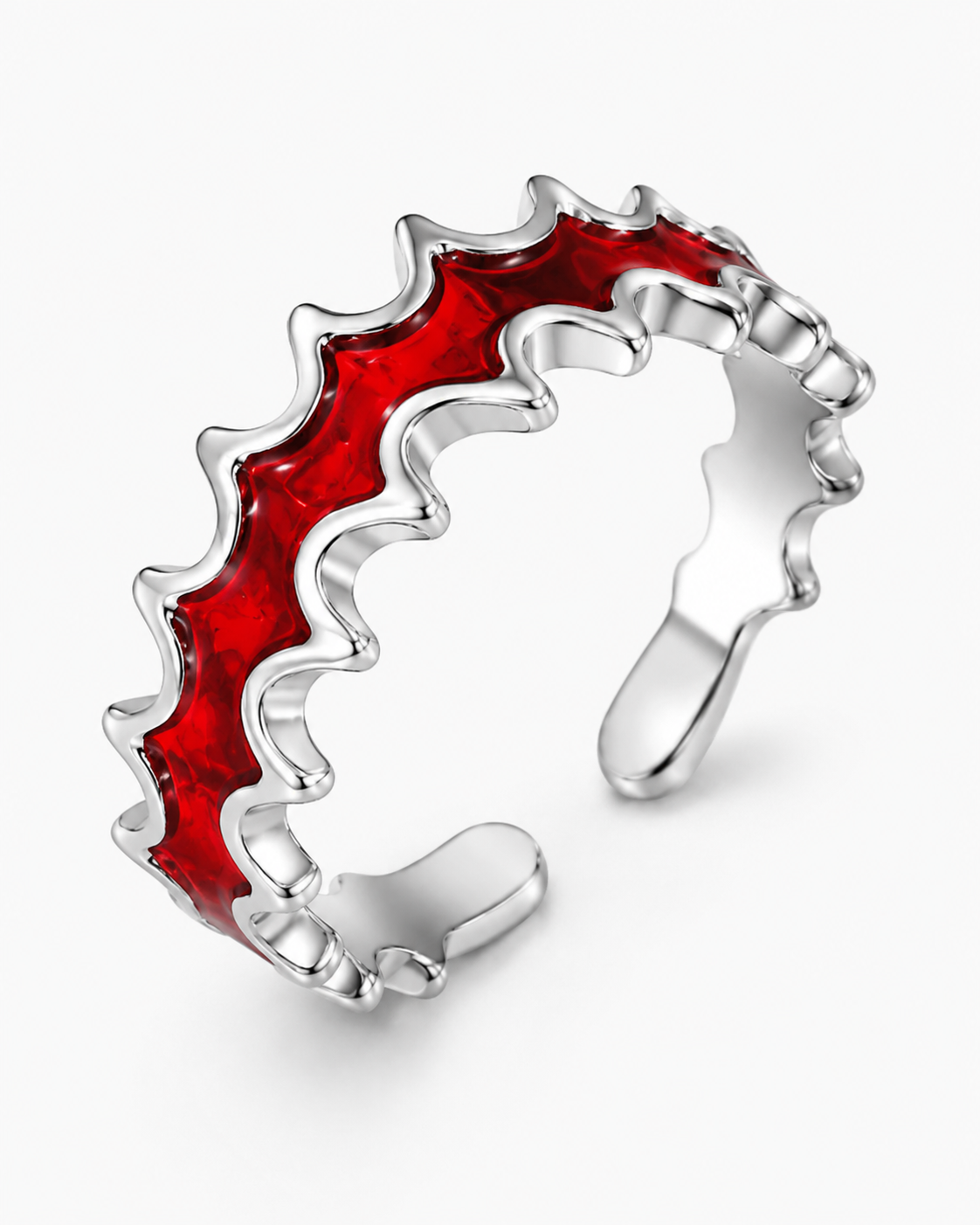 Gothic Red Spider Ring Set – 2-Piece Open Ring Set for Dark Punk Outfits